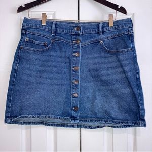 CALVIN Klein Jeans Skirt Size 31 Womens Button Fly Denim 5-Pocket Style Blue CK